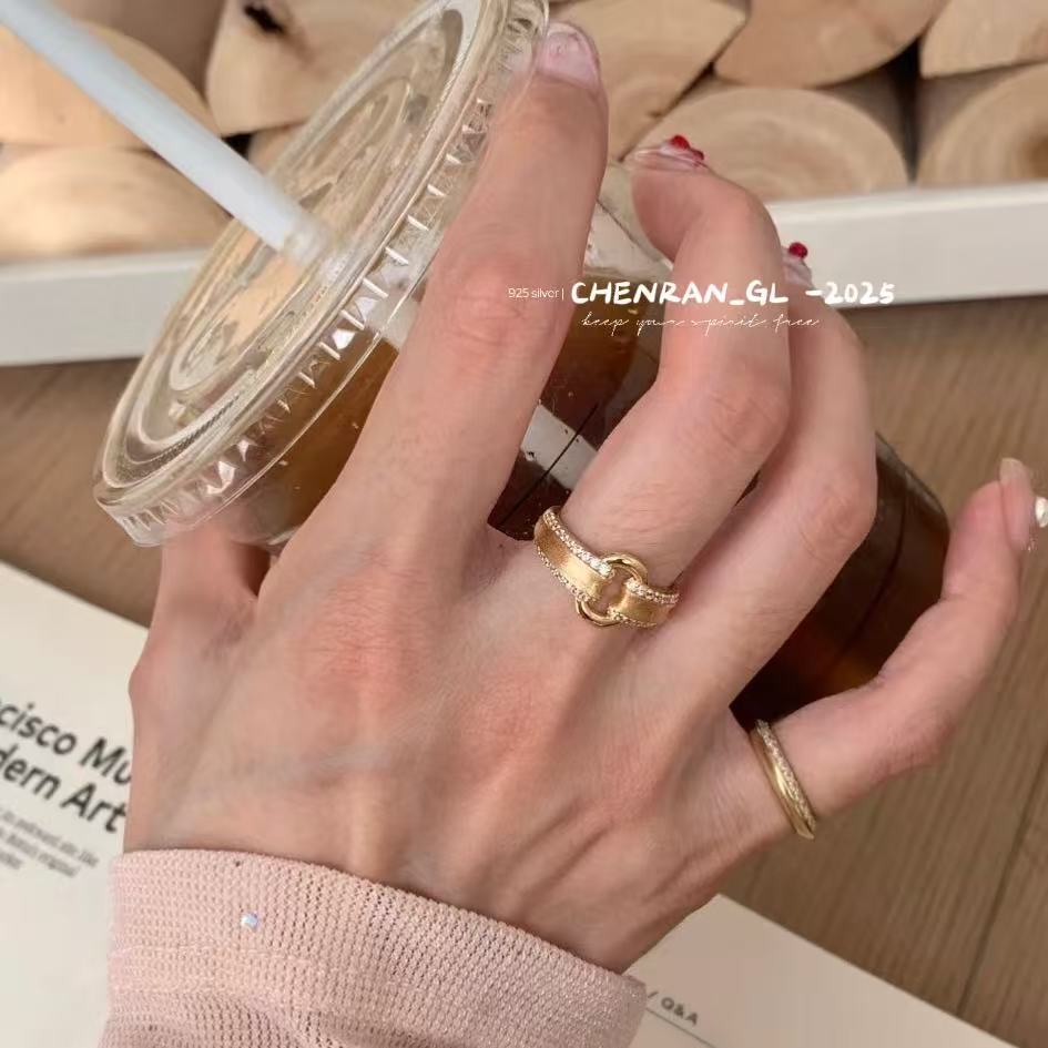 S925 silver o-clasp brushed ring