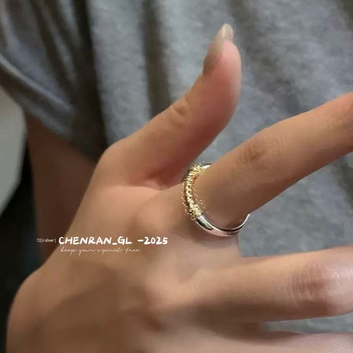 Gold and silver color-matched s925 silver ring