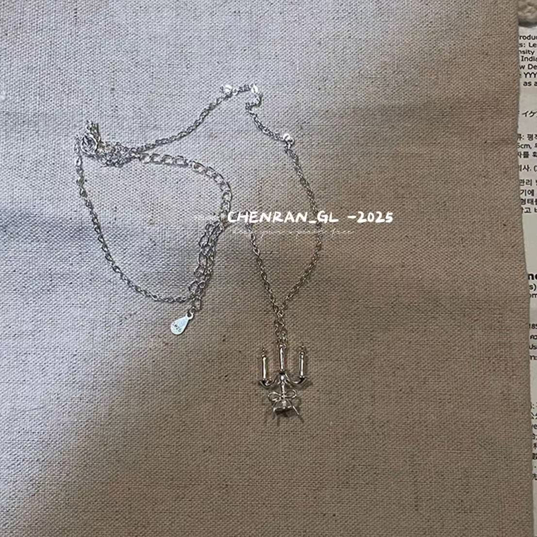 S925 silver candlestick pendant necklace