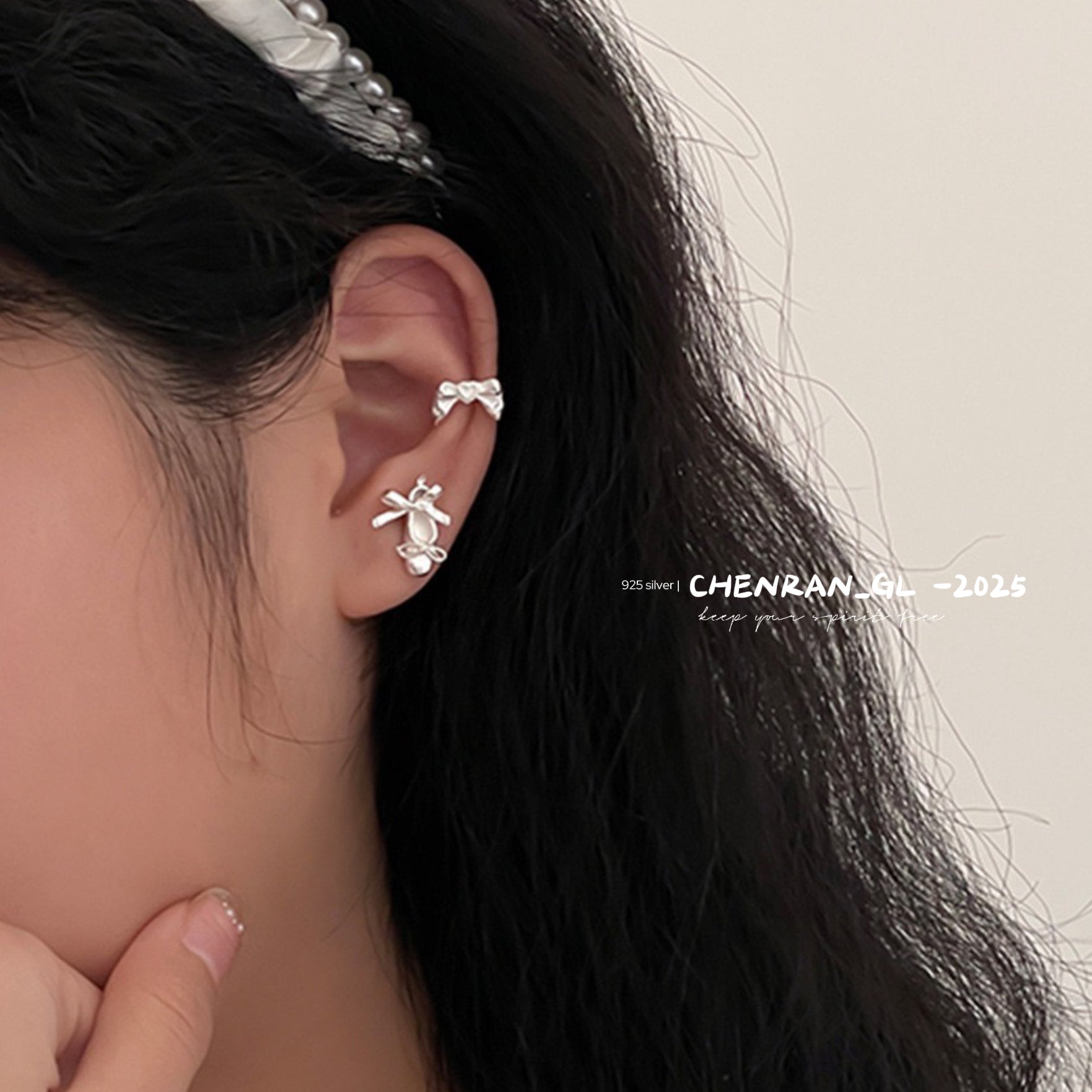 Delicate earrings for ballet shoes