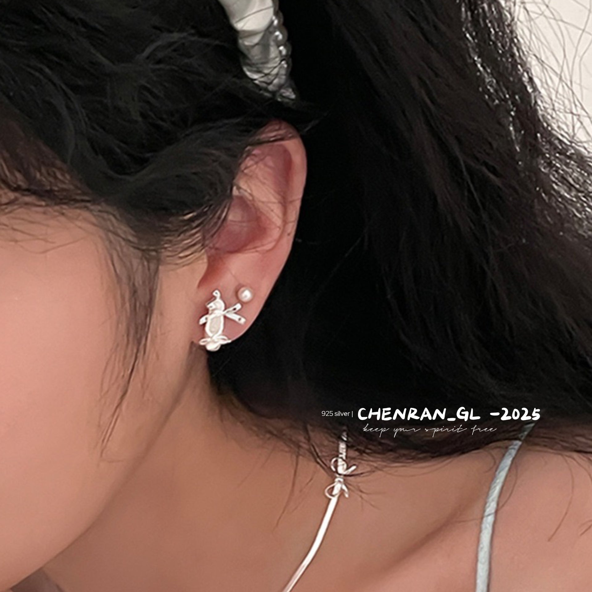 Delicate earrings for ballet shoes