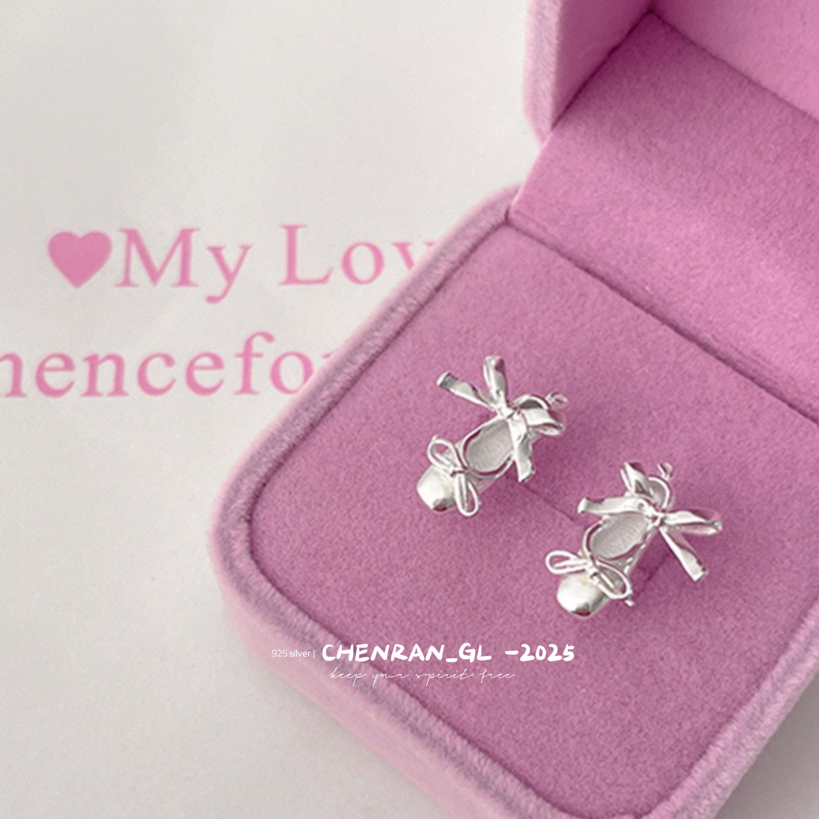 Delicate earrings for ballet shoes