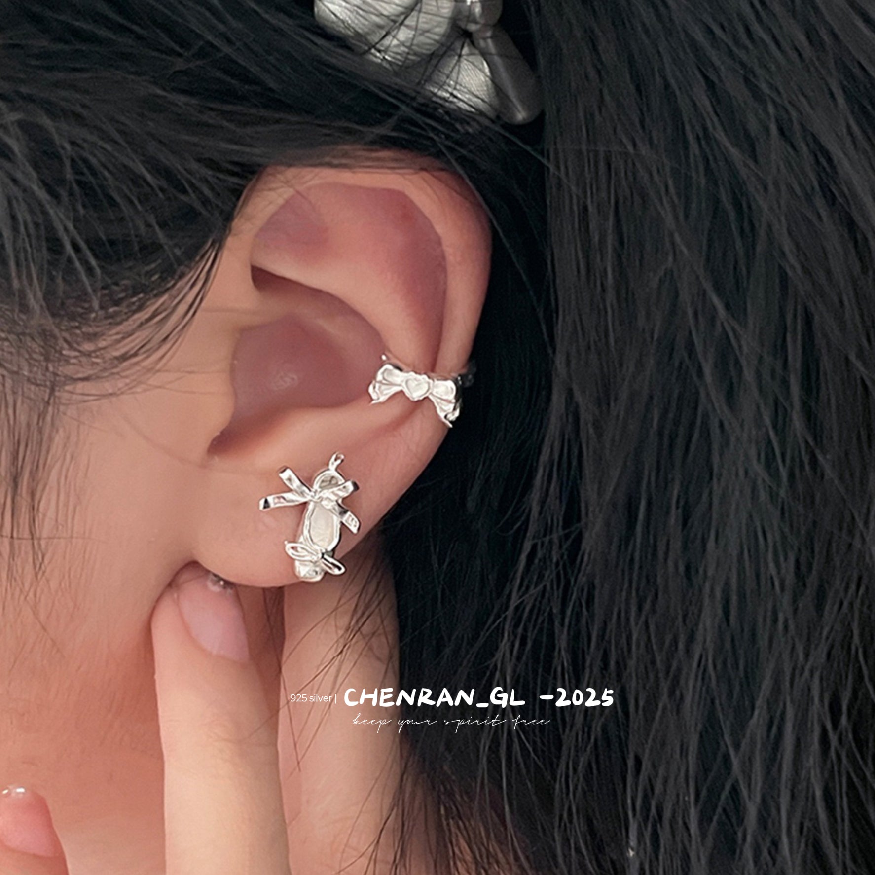 Delicate earrings for ballet shoes