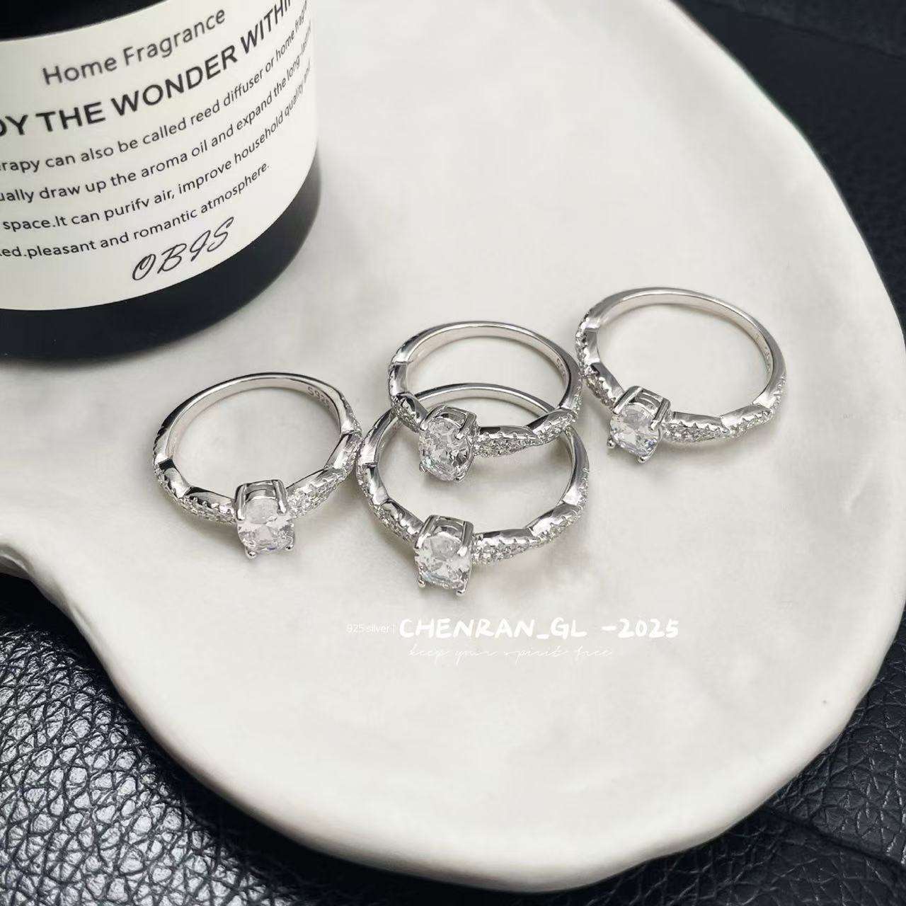 S925 silver “Rotating Ballet” pigeon egg high-carbon diamond ring