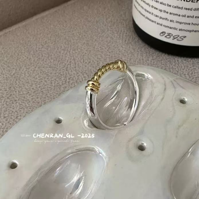 Gold and silver color-matched s925 silver ring