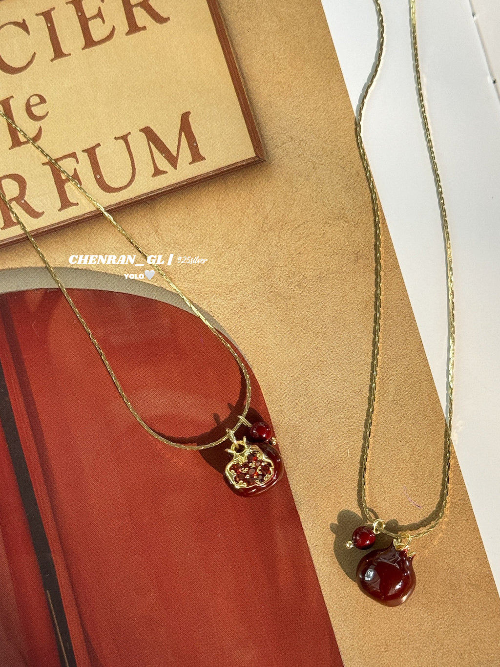 Retro pomegranate necklace