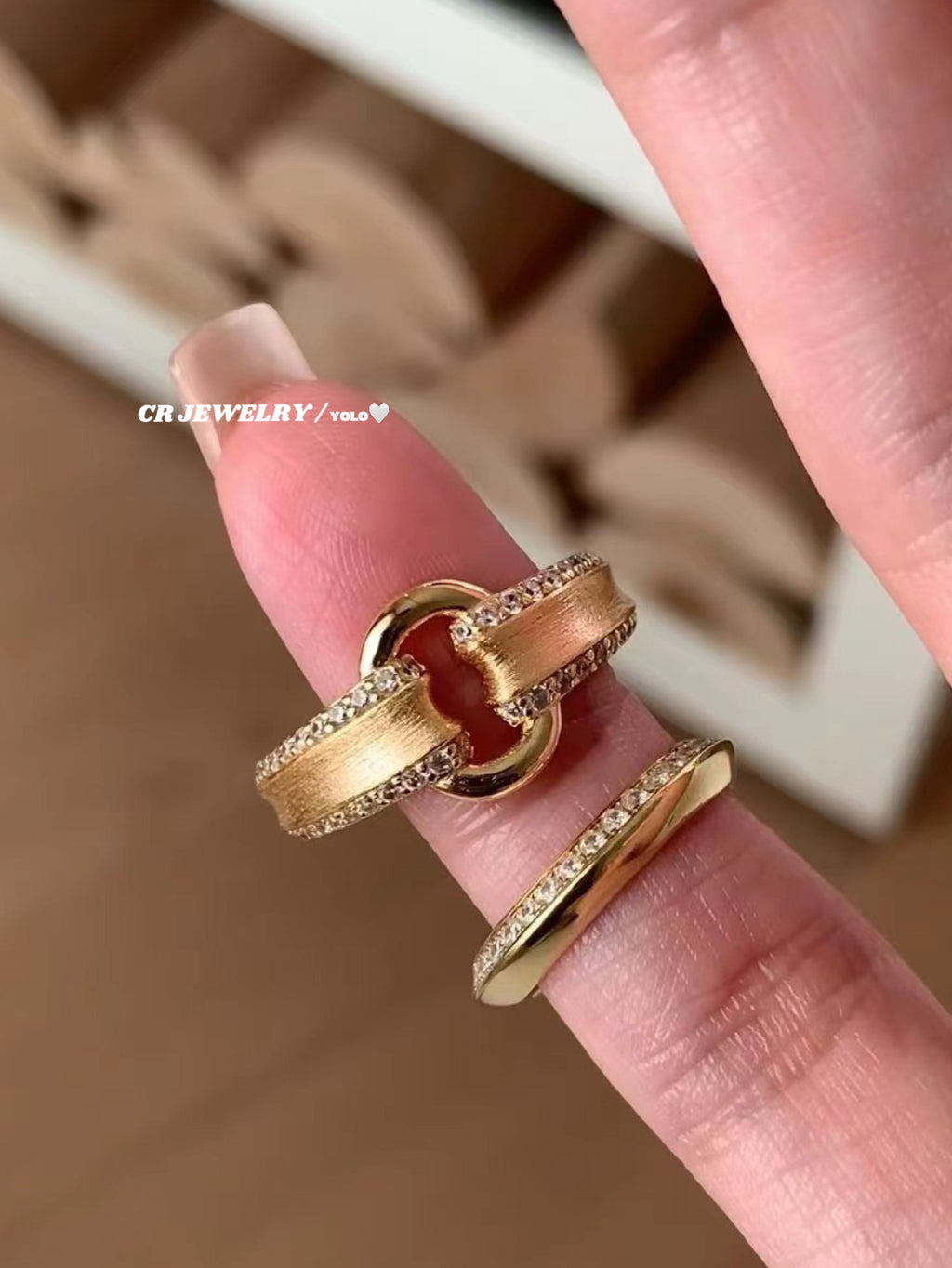 S925 silver high-carbon diamond flying disc tail ring