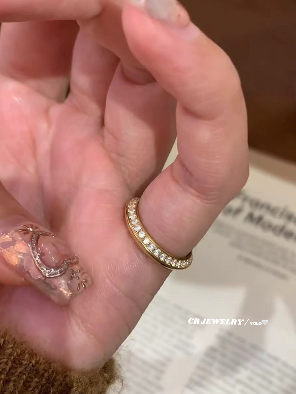 S925 silver high-carbon diamond flying disc tail ring