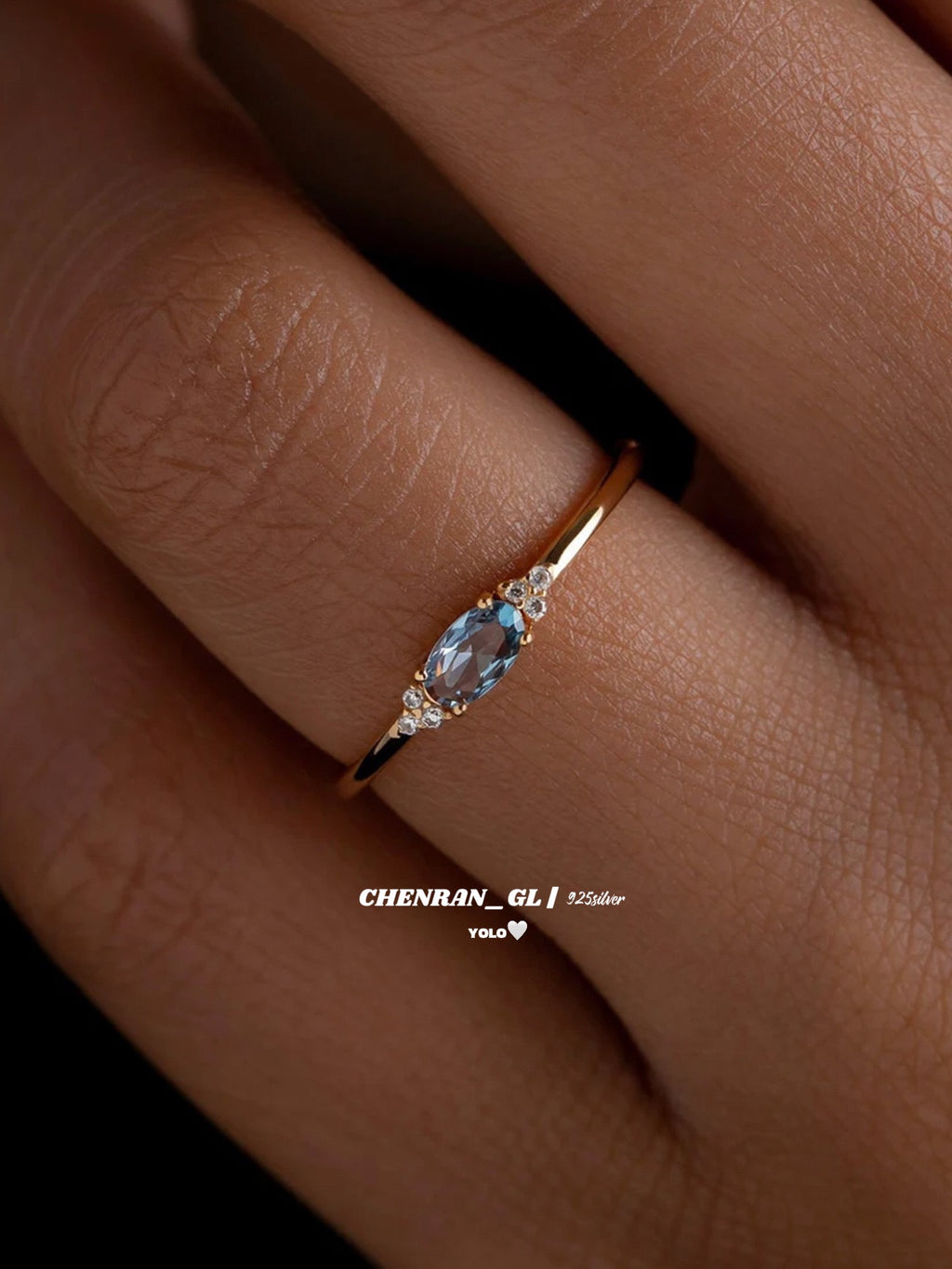 S925 silver horse eye ring