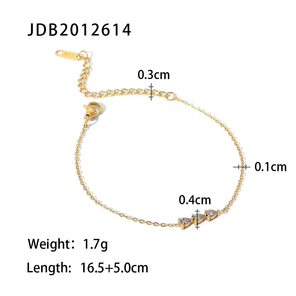 Zirconium exquisite stainless steel bracelet