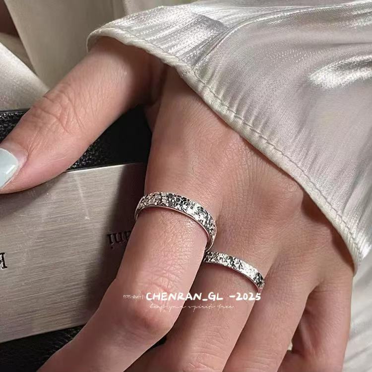 999 pure silver crushed ice ring