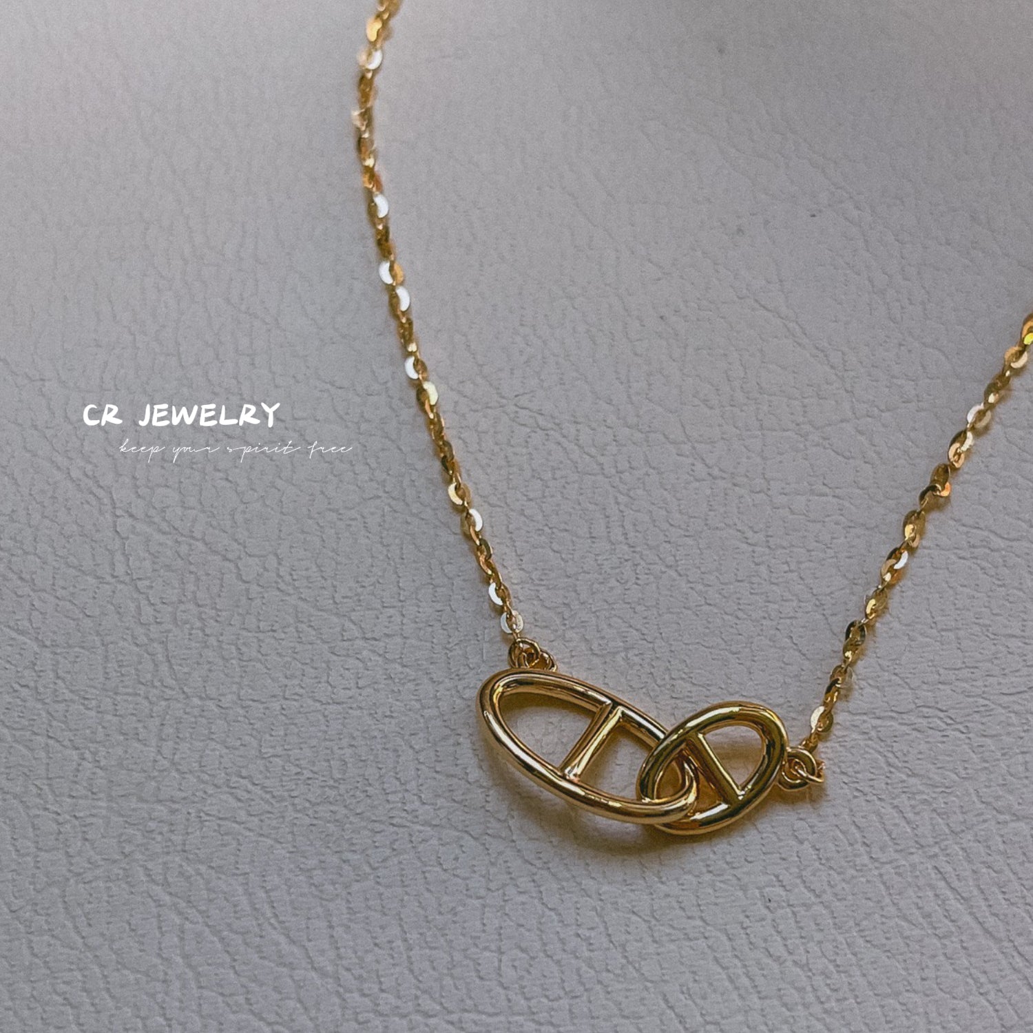 S925 silver pig nose simple necklace