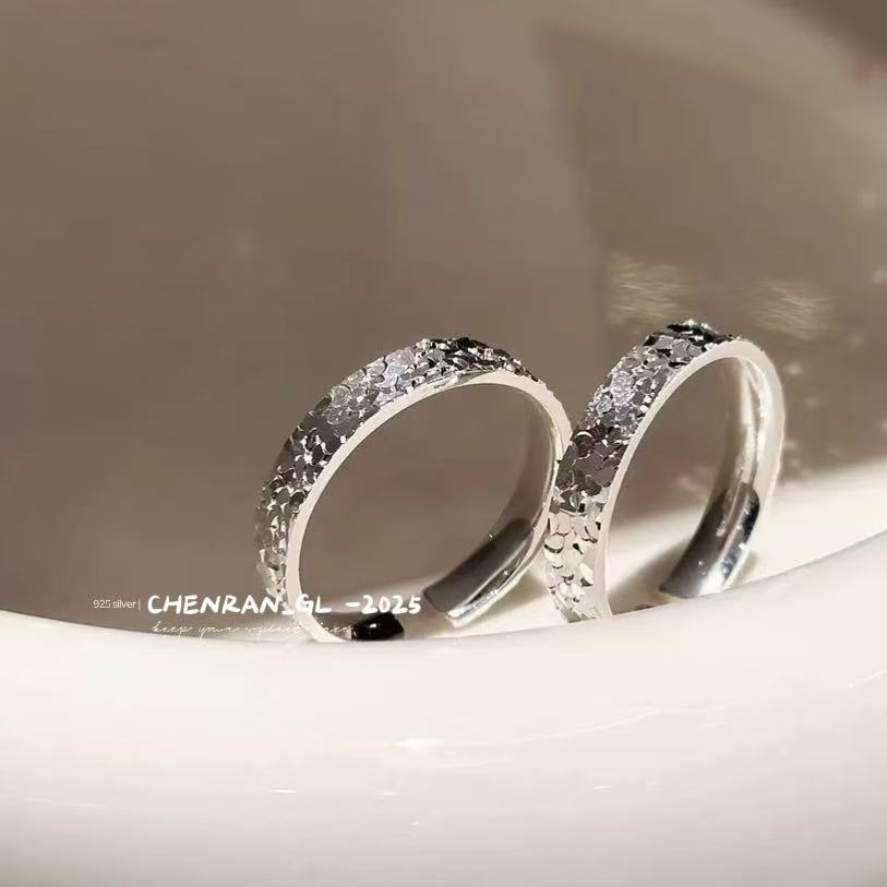 999 pure silver crushed ice ring