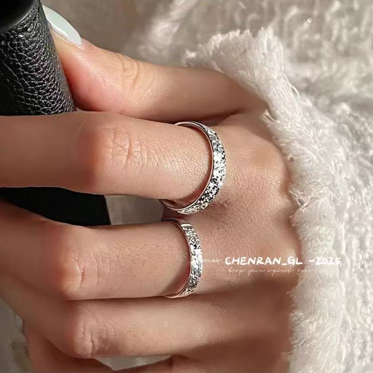 999 pure silver crushed ice ring