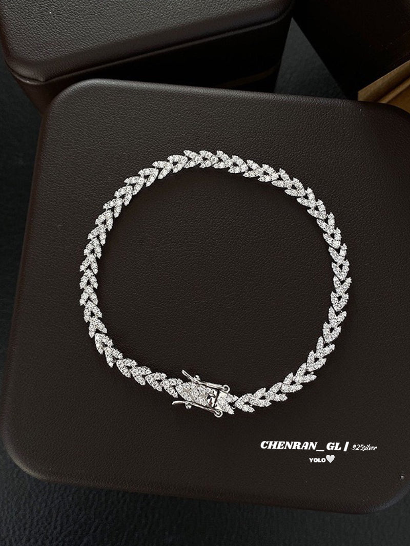 S925 silver wheat ear bracelet