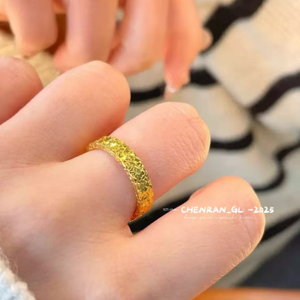 999 pure silver crushed ice ring