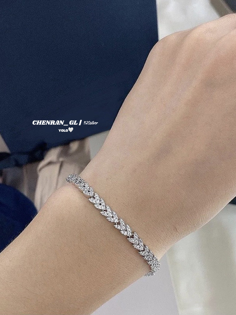 S925 silver wheat ear bracelet