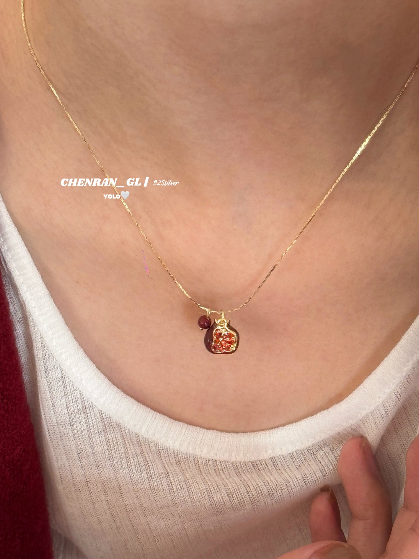 Retro pomegranate necklace