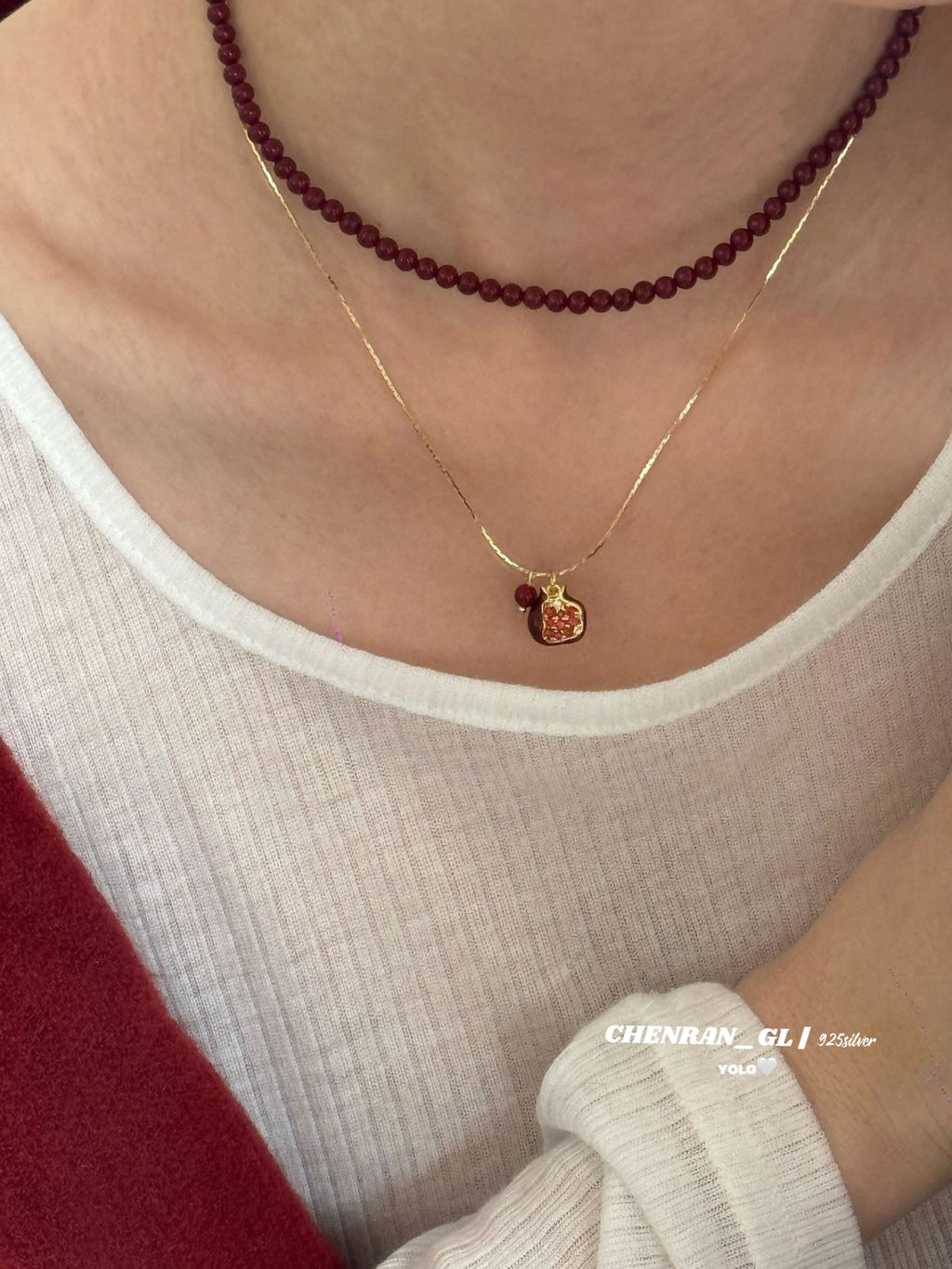 Retro pomegranate necklace