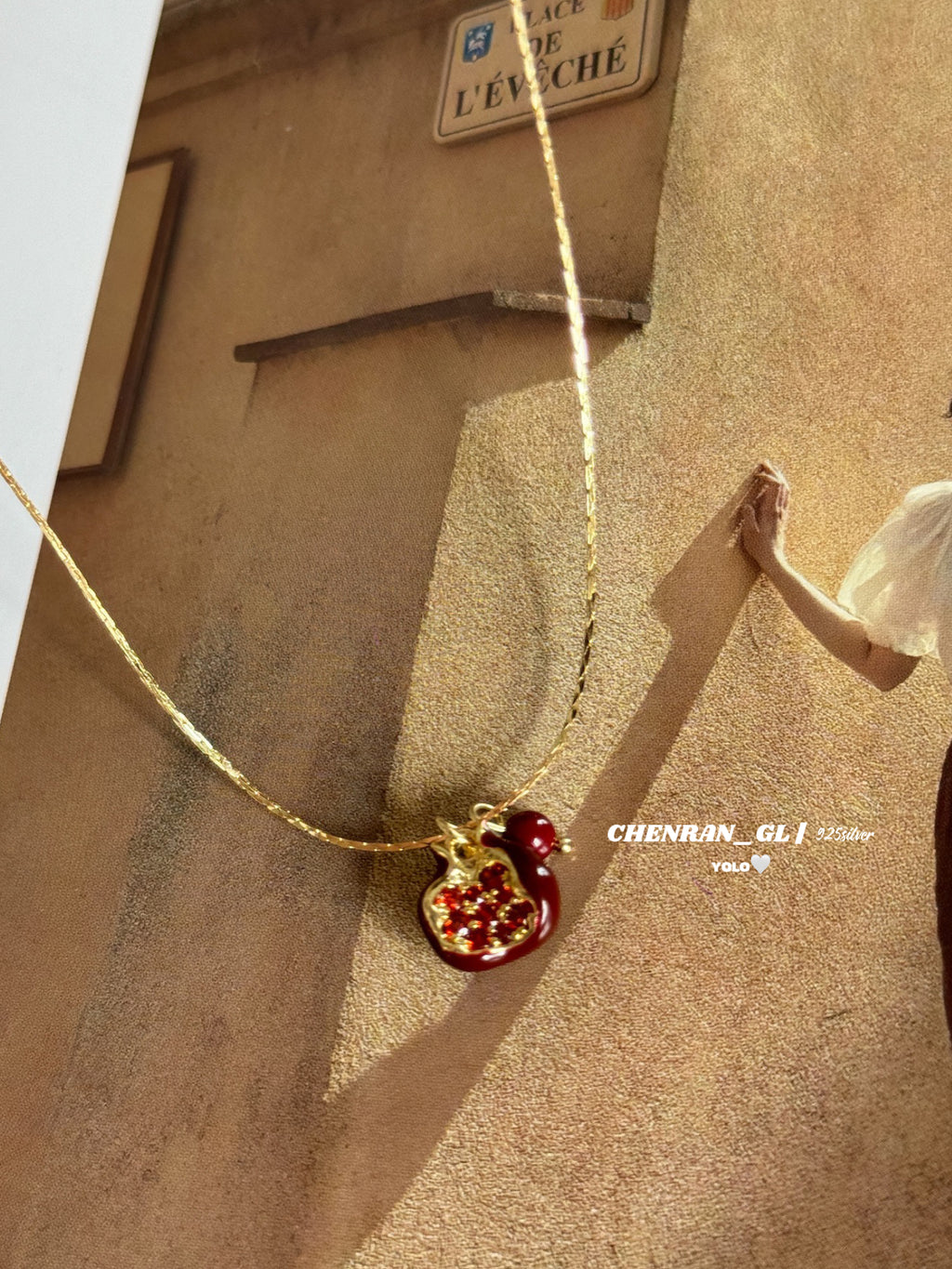 Retro pomegranate necklace