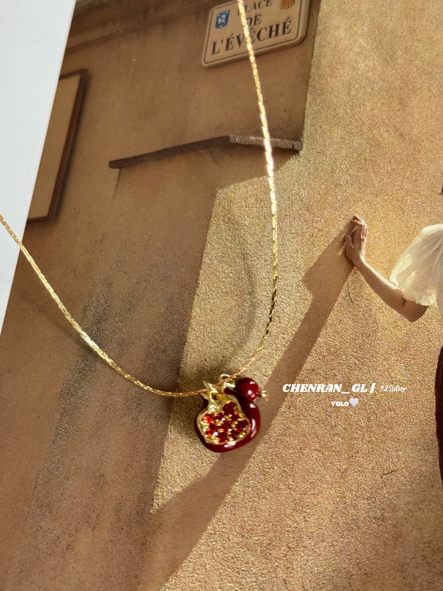 Retro pomegranate necklace