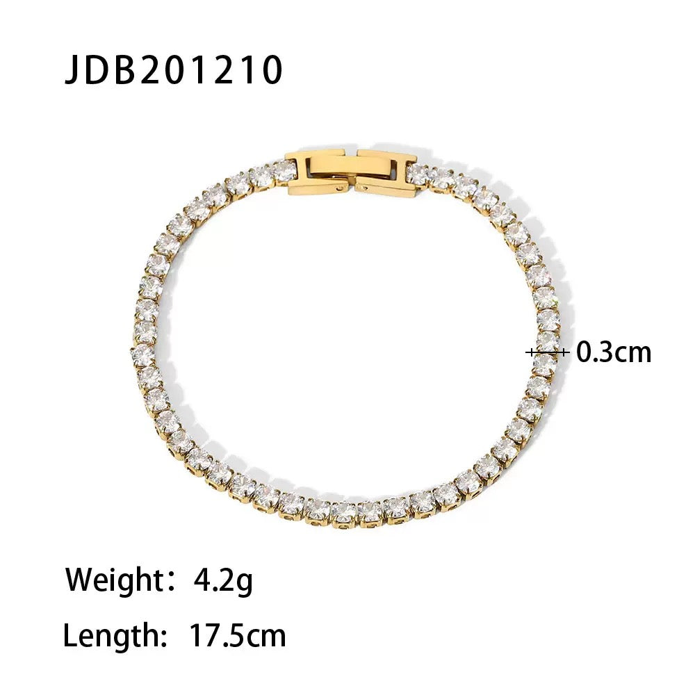 Zirconium exquisite stainless steel bracelet