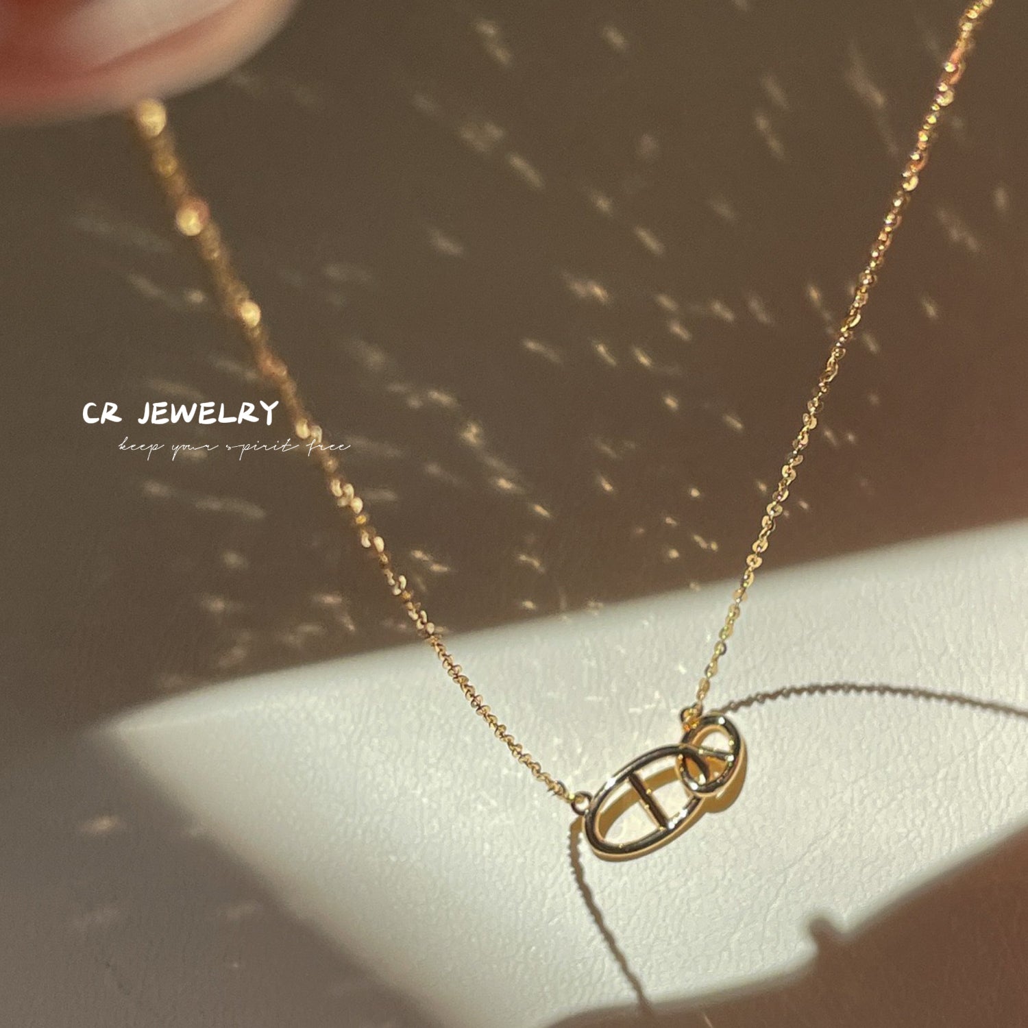 S925 silver pig nose simple necklace