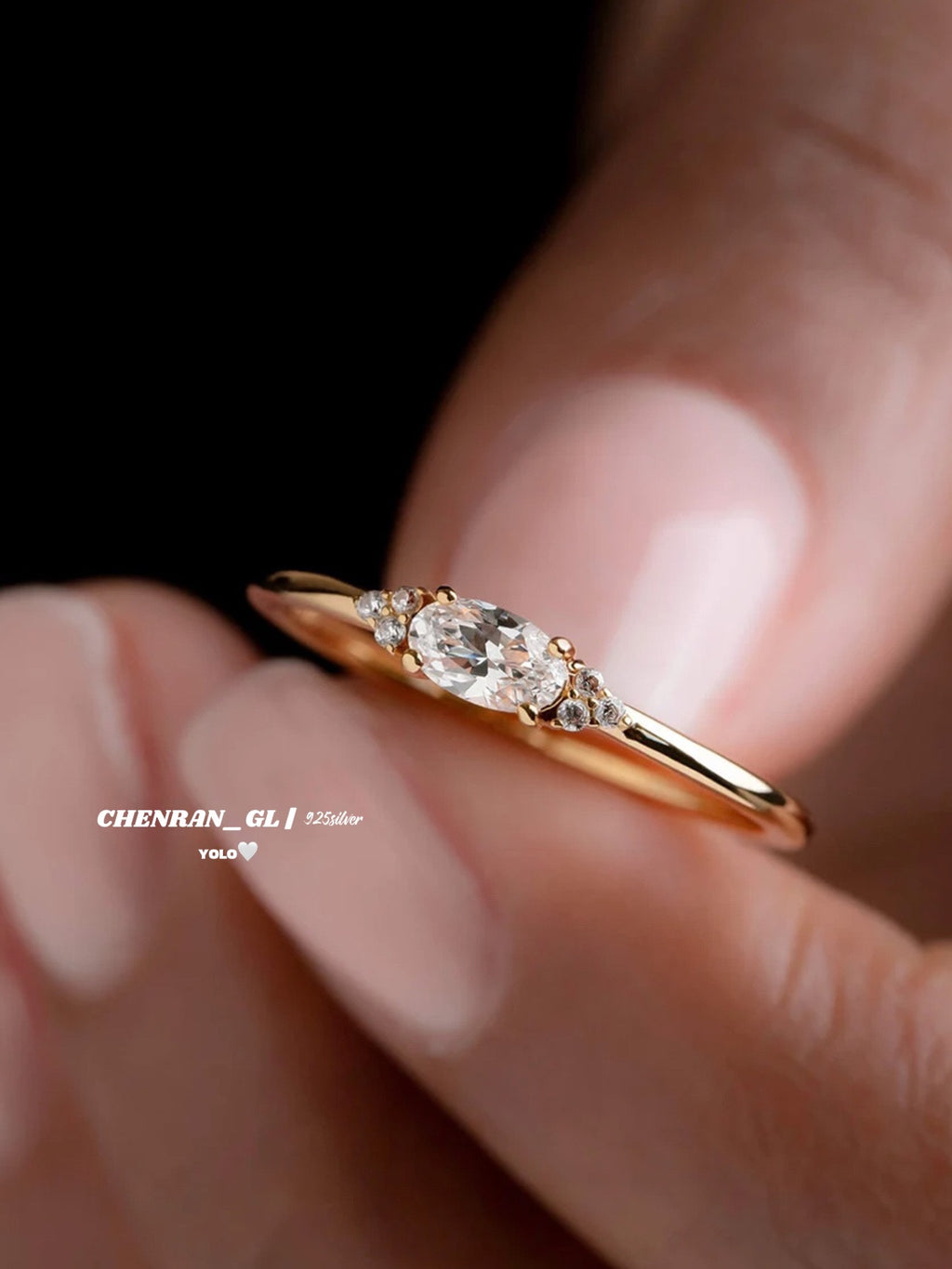 S925 silver horse eye ring