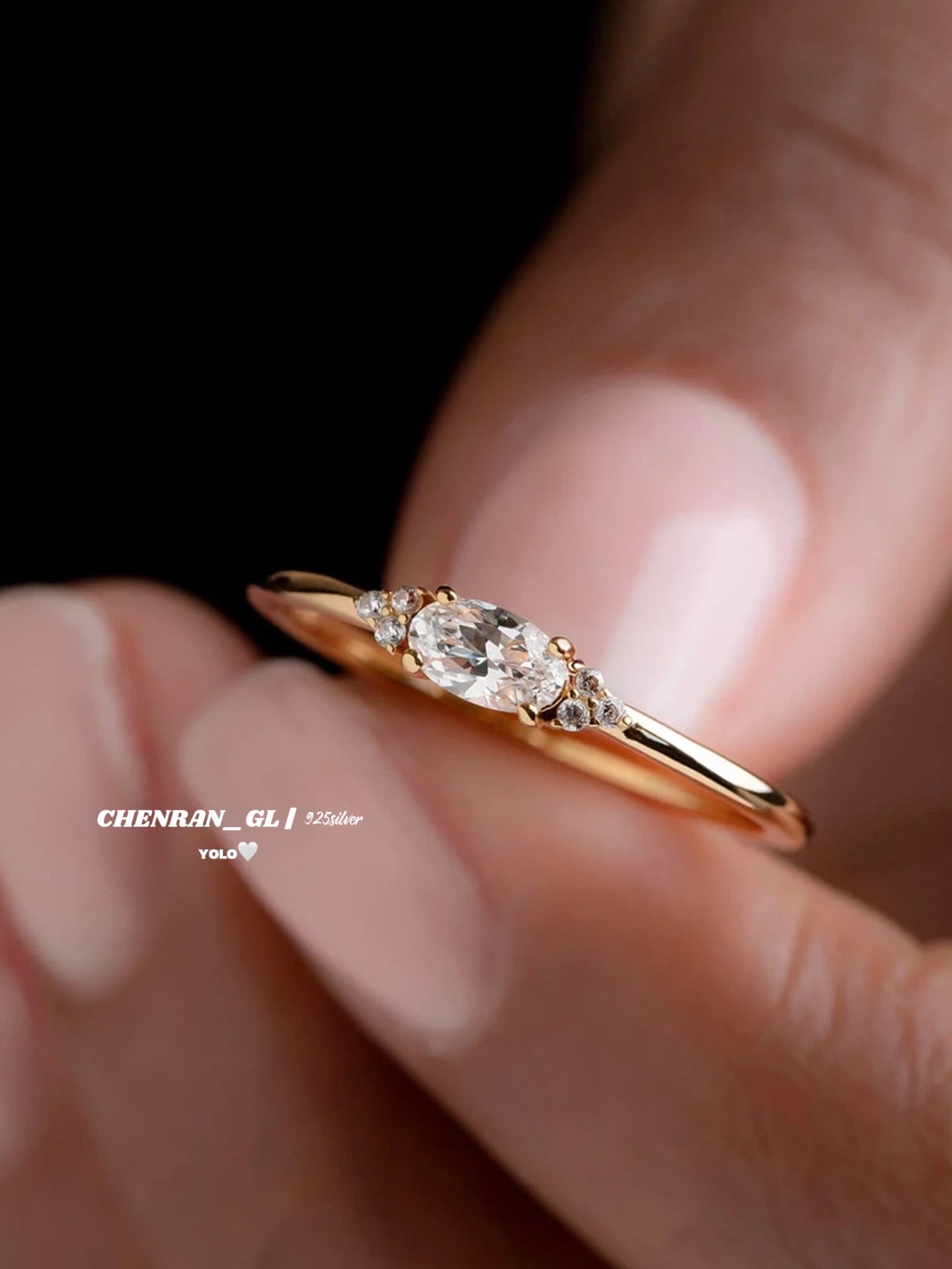 S925 silver horse eye ring