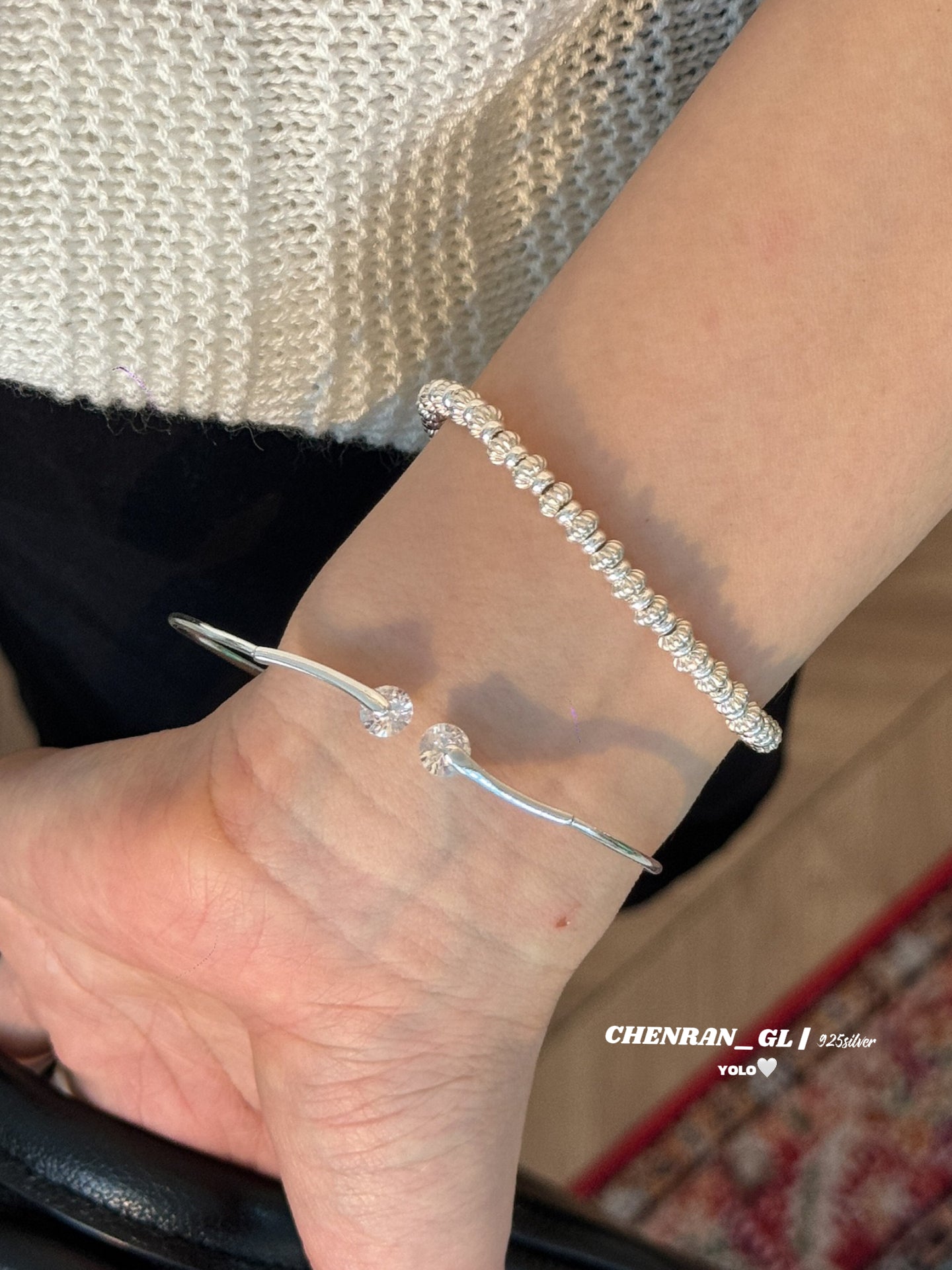 Stacked Zircon Bracelet Set