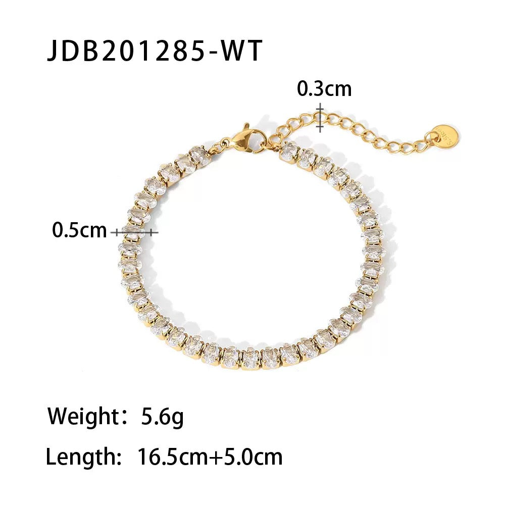 Zirconium exquisite stainless steel bracelet