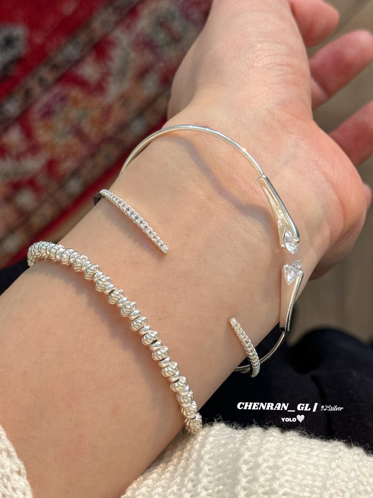 Stacked Zircon Bracelet Set