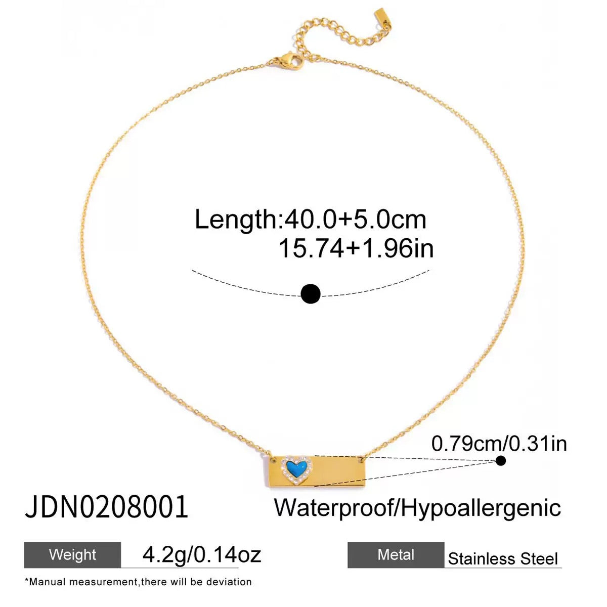 Turquoise and stainless steel necklace