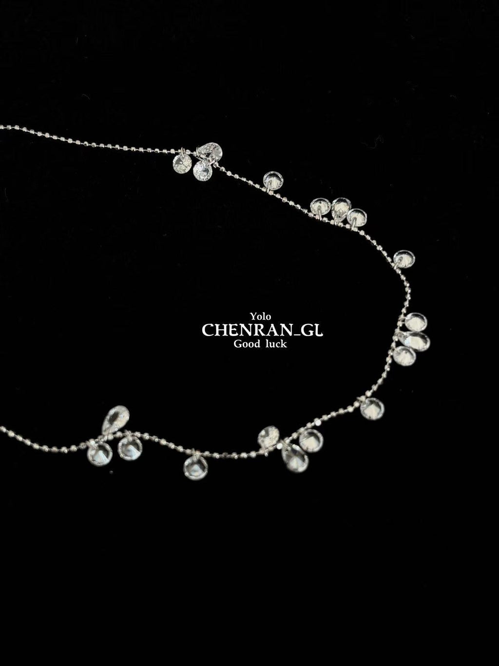 S925 silver teardrop zircon necklace