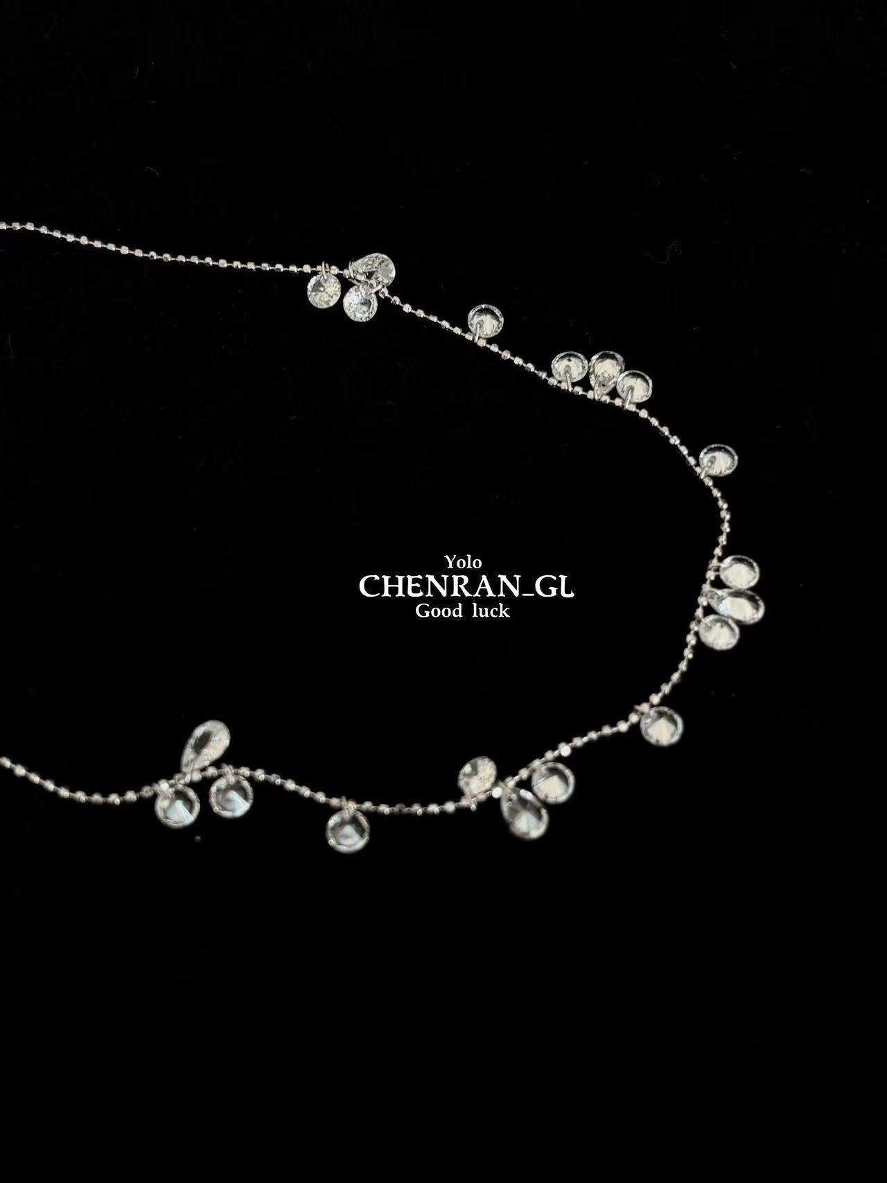 S925 silver teardrop zircon necklace