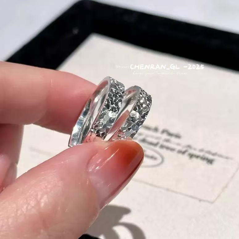 999 pure silver crushed ice ring